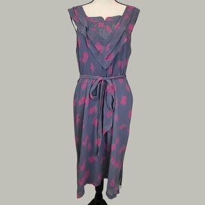 Anthropologie Gray and Pink Dress